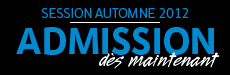 Admission automne 2012