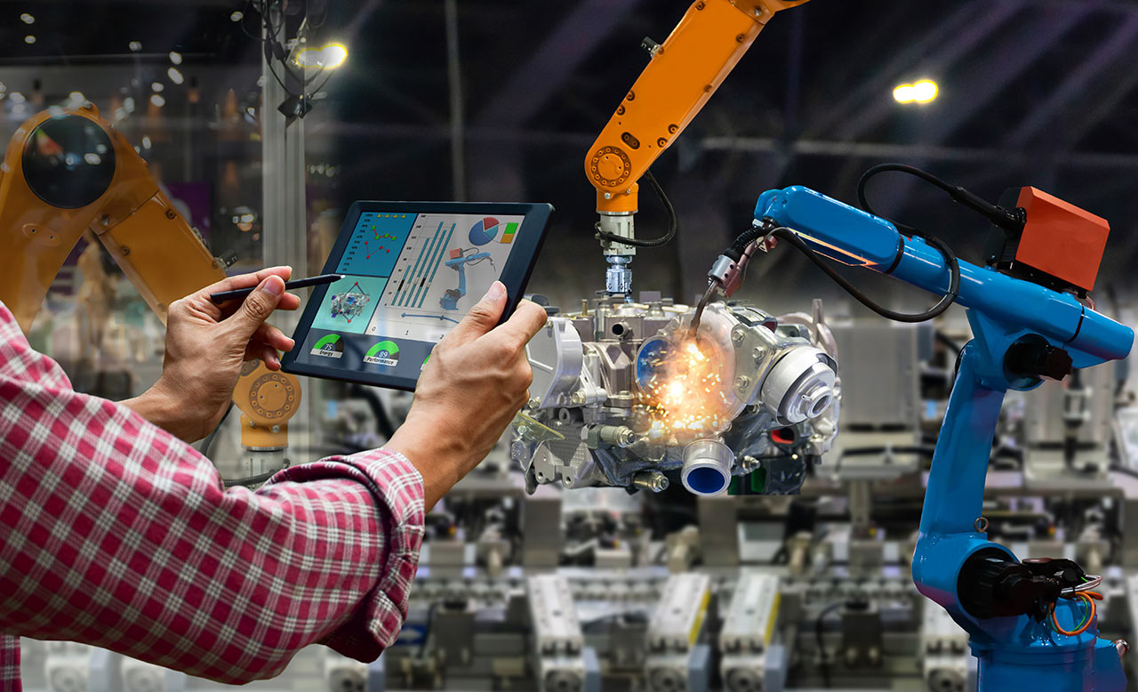 Tablette affichant des données industrielles