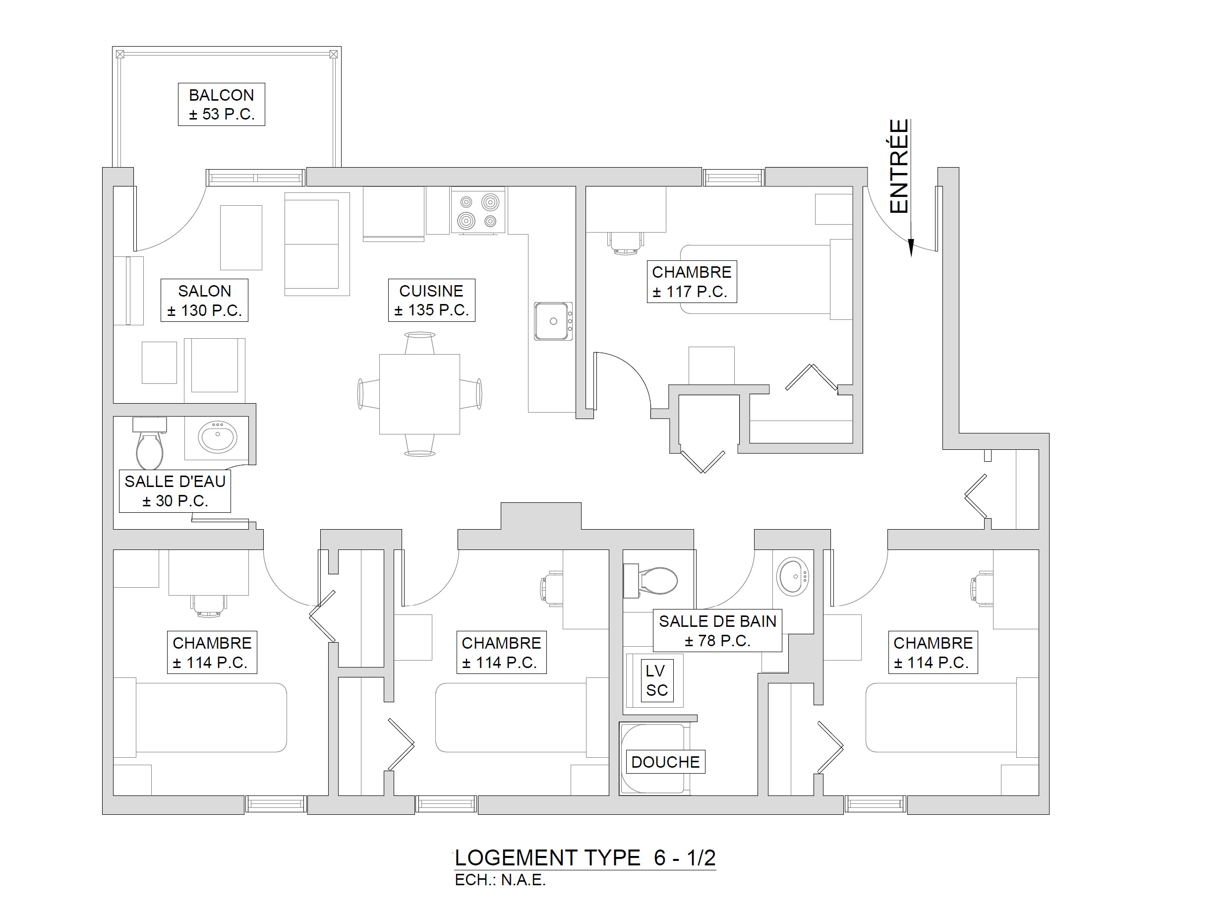 Plan - 6 chambres